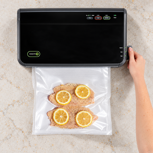 Food Vacuum Sealer with Roll Storage and Built-In Cutter