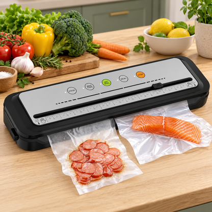 Food Vacuum Sealer with Built-In Cutter & Starter Bags
