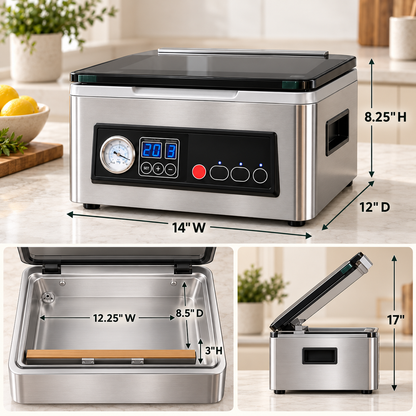 Chamber Vacuum Sealer with 11.5-Inch Double Seal Bar