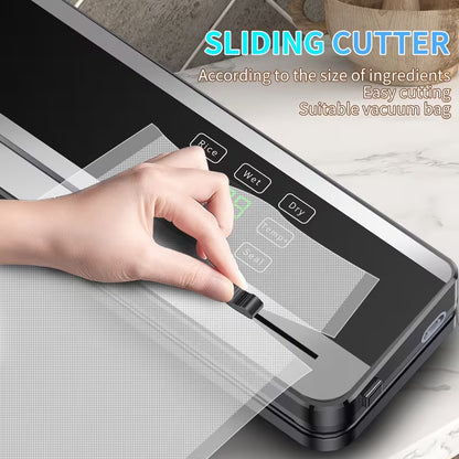 Rechargeable Food Vacuum Sealer with Adjustable Temperature & Cutter