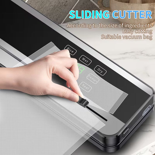 Rechargeable Food Vacuum Sealer with Adjustable Temperature & Cutter