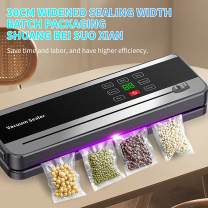 Rechargeable Food Vacuum Sealer with Adjustable Temperature & Cutter