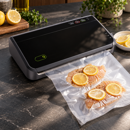 Food Vacuum Sealer with Roll Storage and Built-In Cutter