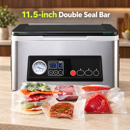 Chamber Vacuum Sealer with 11.5-Inch Double Seal Bar