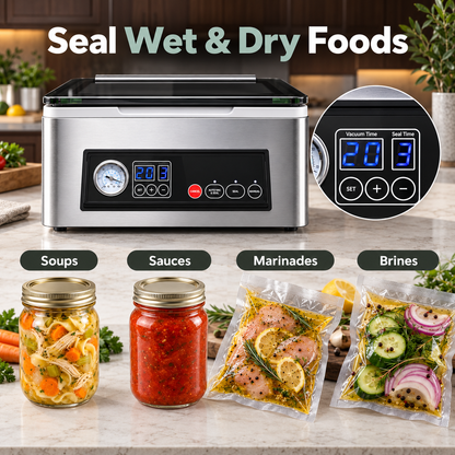 Chamber Vacuum Sealer with 11.5-Inch Double Seal Bar