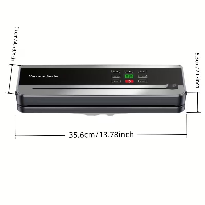 Rechargeable Food Vacuum Sealer with Adjustable Temperature & Cutter