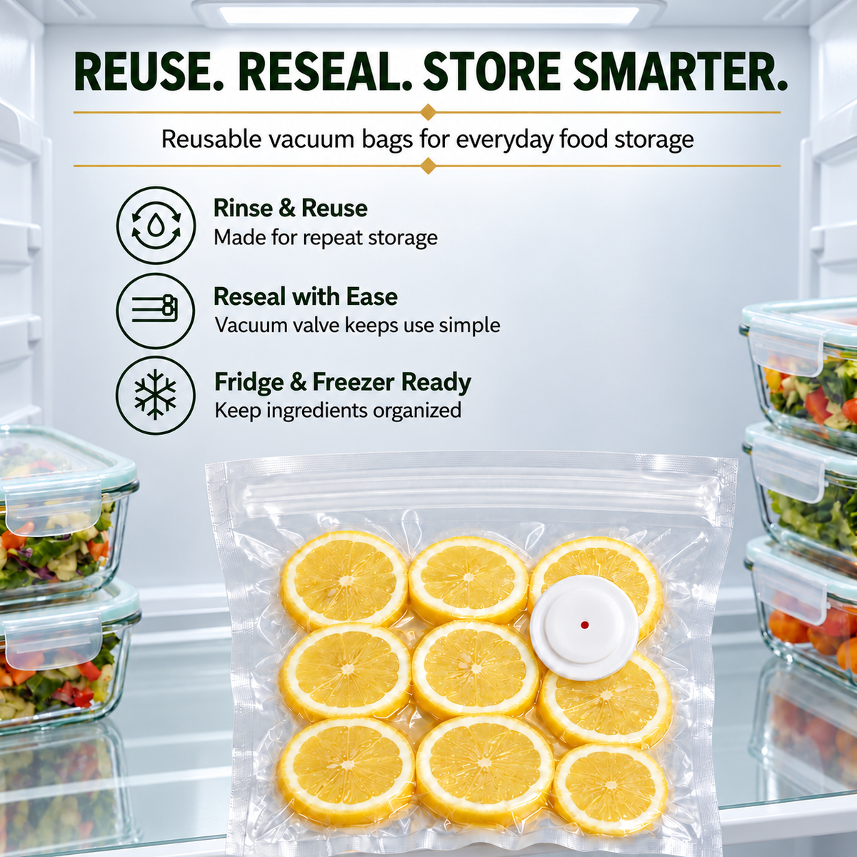 Complete Vacuum Food Storage Set | Handheld Sealer + FREE Bonus