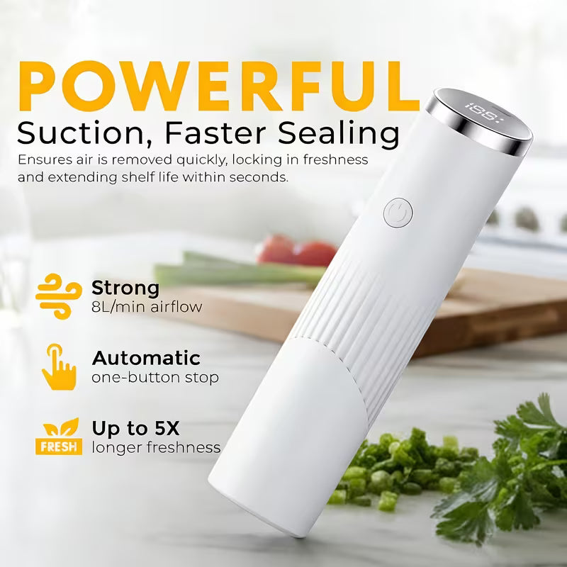 Rechargeable Handheld Vacuum Sealer Kit with Digital Display