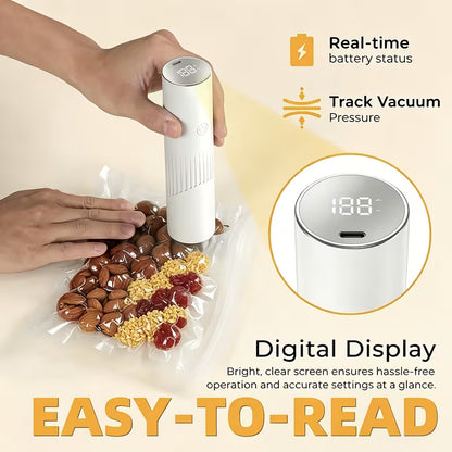 Rechargeable Handheld Vacuum Sealer Kit with Digital Display